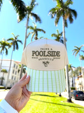 Load image into Gallery viewer, Palms &amp; Poolside - Green Stripe Trucker Hat