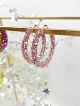 Load image into Gallery viewer, Glitter Hinge Hoops