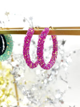 Load image into Gallery viewer, Glitter Hinge Hoops