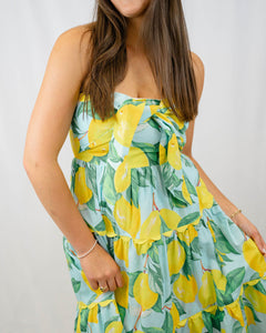 Prosperina Elena Strapless Midi Dress | Limoncello