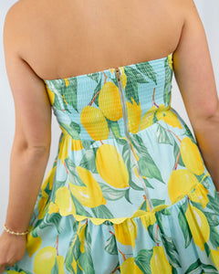 Prosperina Elena Strapless Midi Dress | Limoncello