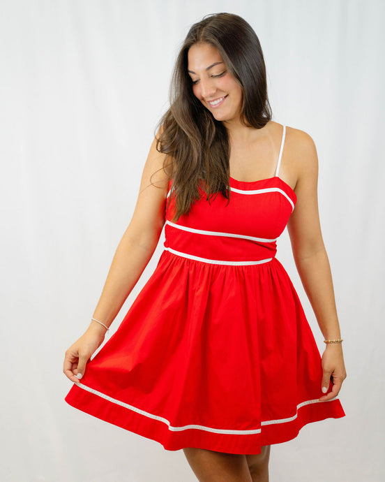 Prosperina Veronica Romper Dress | Cherry Red