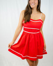 Load image into Gallery viewer, Prosperina Veronica Romper Dress | Cherry Red