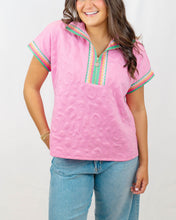 Load image into Gallery viewer, Emily McCarthy Poppy Pullover | Magenta Cheetah