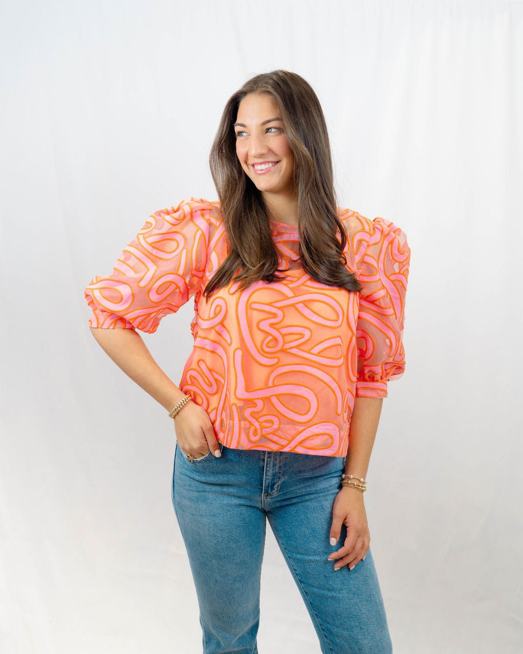 Emily McCarthy Bella Top | Coral Organza