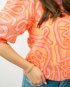 Emily McCarthy Bella Top | Coral Organza