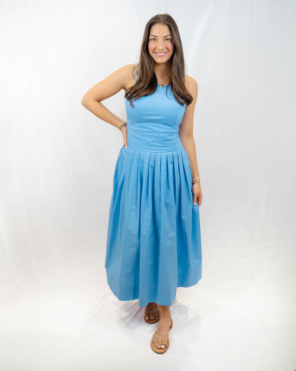 Mink Pink Avalon Square Neck Midi Dress | Jacaranda-Blue