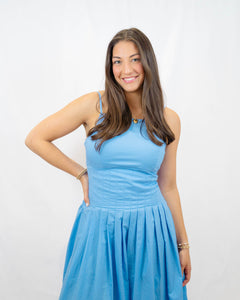 Mink Pink Avalon Square Neck Midi Dress | Jacaranda-Blue