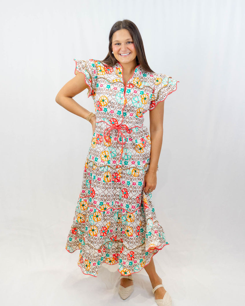 CeliaB Baba Island Print Midi Dress