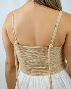 Show Me Your MUMU Sun Deck Mini Dress | White Voile with Twisted Rope