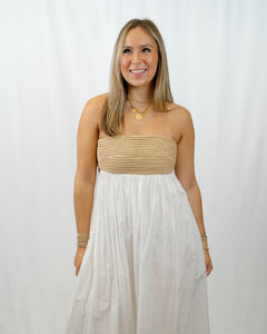 Show Me Your MUMU Dockside Maxi Dress| White Voile with Twisted Rope