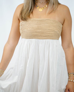 Show Me Your MUMU Dockside Maxi Dress| White Voile with Twisted Rope