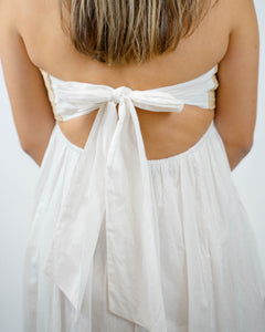 Show Me Your MUMU Dockside Maxi Dress| White Voile with Twisted Rope