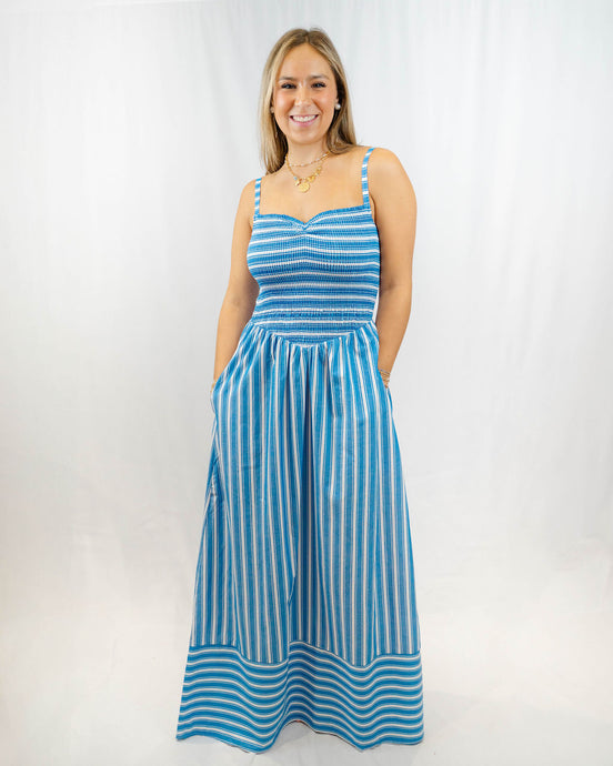 Show Me Your MUMU Dixie Maxi Dress | Coastal Blue Stripe