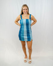 Load image into Gallery viewer, Show Me Your MUMU Coronado Corset Dress | Shady Indigo Stripe