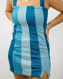 Show Me Your MUMU Coronado Corset Dress | Shady Indigo Stripe