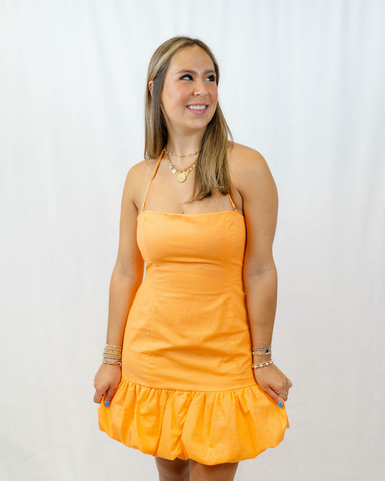 Mink Pink Charlotte Bubble Mini Dress | Orange