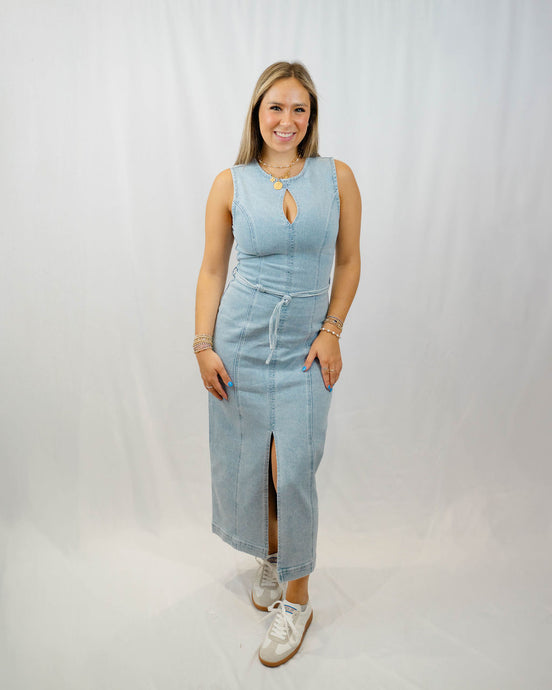 Mink Pink Oliver Denim Midi Dress | Vintage-Blue