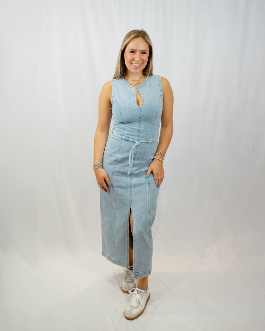Mink Pink Oliver Denim Midi Dress | Vintage-Blue