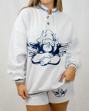 Load image into Gallery viewer, Boys Lie Navy Cherub University Henley Crewneck