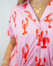 Load image into Gallery viewer, Show Me Your MUMU Sunday Morning Pj Set | Pink Lobster Jersey