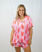 Load image into Gallery viewer, Show Me Your MUMU Sunday Morning Pj Set | Pink Lobster Jersey