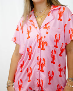 Show Me Your MUMU Sunday Morning Pj Set | Pink Lobster Jersey