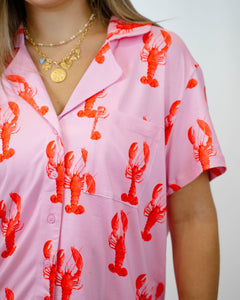 Show Me Your MUMU Sunday Morning Pj Set | Pink Lobster Jersey