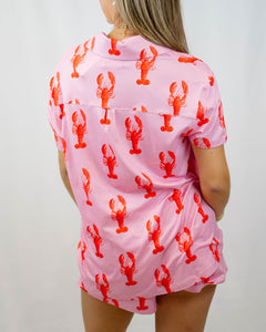Show Me Your MUMU Sunday Morning Pj Set | Pink Lobster Jersey