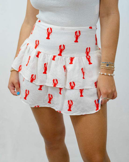 Show Me Your MUMU Ellie Skort | Lobster Embroidery