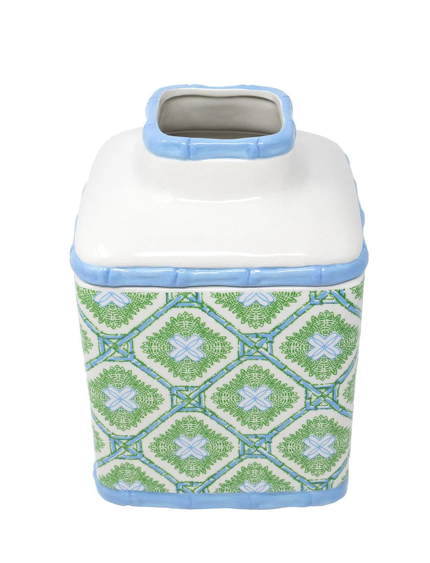 Lilly Pulitzer Tissue Holder | Bamboo Logo Trellis