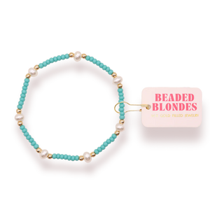 Beaded Blondes Turquoise Pearl Bracelet