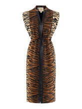 Load image into Gallery viewer, Emily McCarthy Meme Dress | Tiger Jacquard