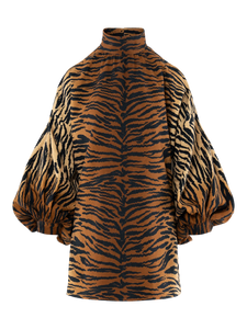 Emily McCarthy Sasha Mini Dress | Tiger Jacquard