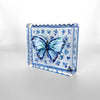 Lauren Dunn Blue Butterfly On Floral Block | Small