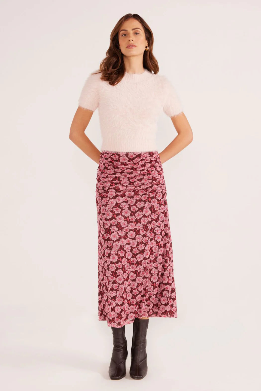 Mink Pink Dakota Mesh Midi Skirt