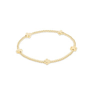 enewton Signature Cross Small Gold Pattern 2mm Bead Bracelet - Gold