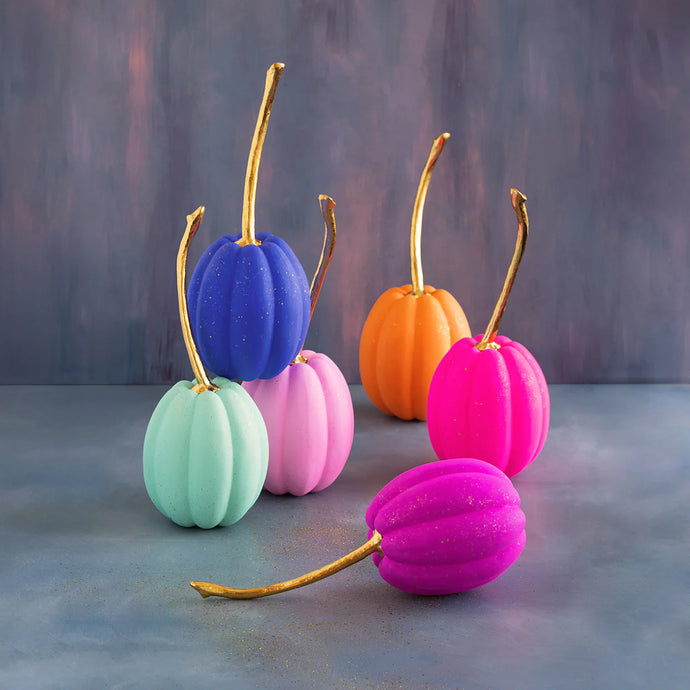 Glitterville Tall Rainbow Pumpkins