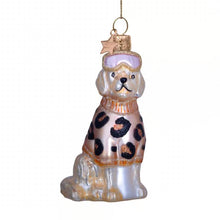 Load image into Gallery viewer, Labrador with Ski Goggles and Sweater Glass Ornament