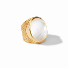 Load image into Gallery viewer, Julie Vos Gold Verona Statement Ring | Iridescent Clear Crystal