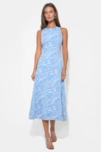 Load image into Gallery viewer, Adelyn Rae Vivienne Sleeveless Jacquard Denim Midi Dress | Denim Blue