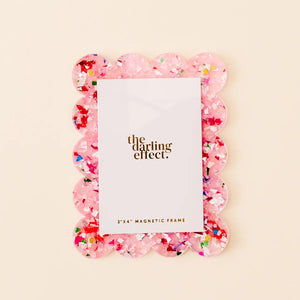 Mini Acrylic Picture Frame Magnet - Confetti Pink