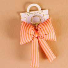 Load image into Gallery viewer, Puffy Bow Bag Charm - Sherbet Stripes