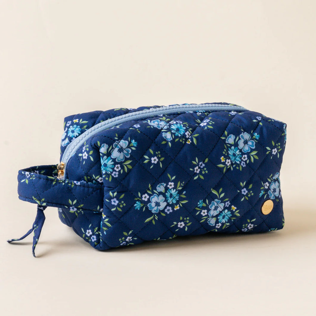 Essentials Quilted Cosmetic Pouch - Endless Daydream Navy
