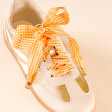 Load image into Gallery viewer, Step It Up Shoelaces - Gingham Orange