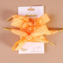 Load image into Gallery viewer, Step It Up Shoelaces - Gingham Orange