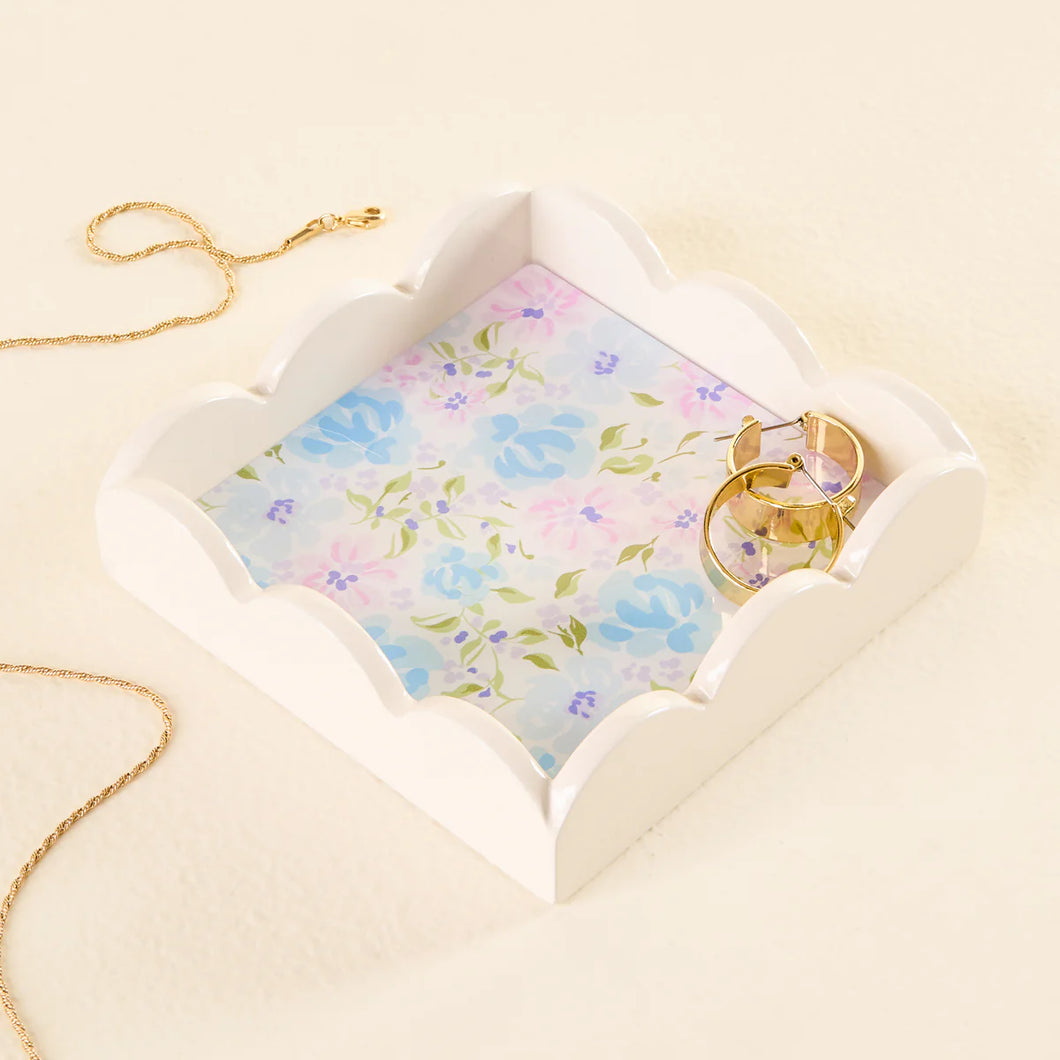 Scallop Trinket Tray - Secret Garden Blue