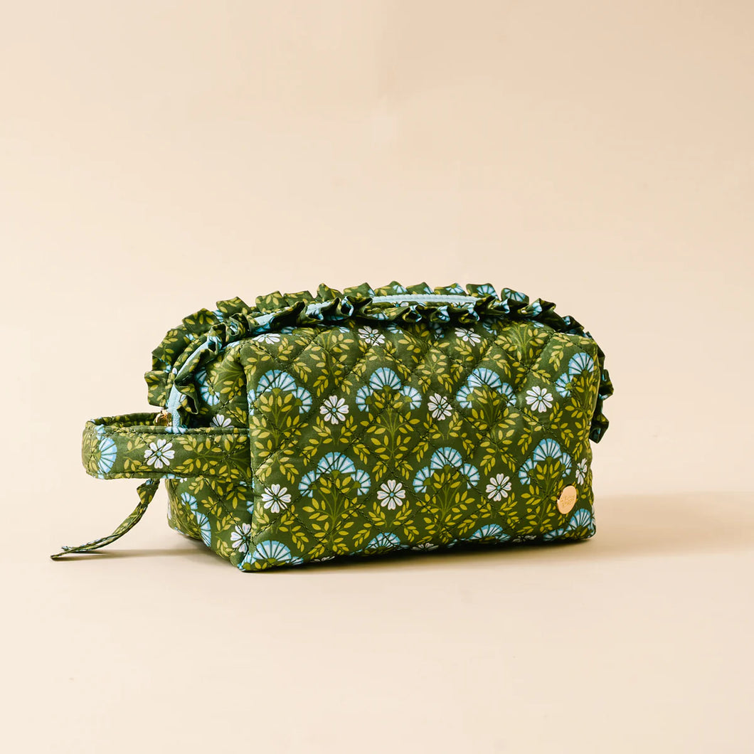 Essentials Quilted Cosmetic Pouch - Everbloom Forest Green