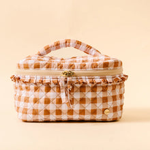Load image into Gallery viewer, Glam &amp; Go Quilted Cosmetic Bag - Maple Gingham