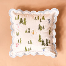 Load image into Gallery viewer, Aprés Ski Scalloped Square Throw Pillow